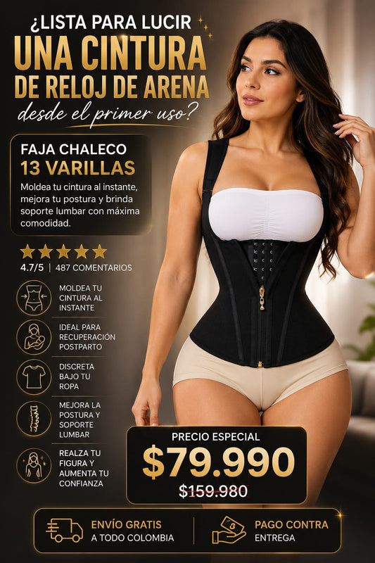 Faja Chaleco Premium 13 Varillas Reloj de Arena